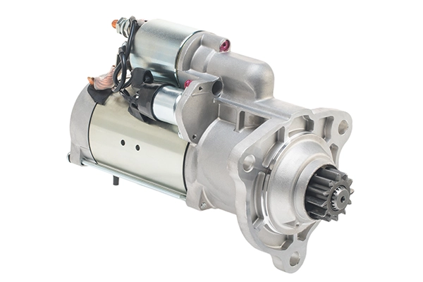 Starter motor on isolated white background